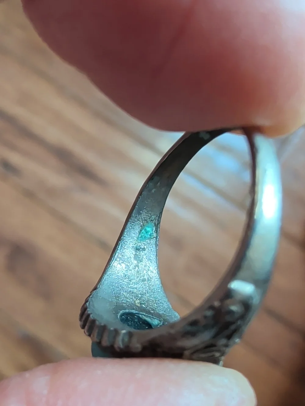 Silver Turquoise Oval Stone Women's Ring
